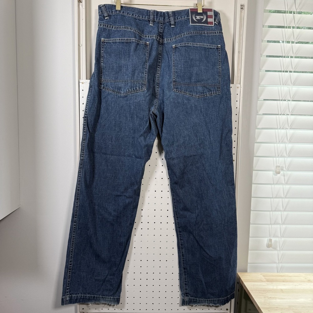Vintage Phat Farm Baggy Jeans Men's Blue Denim High Rise Pockets Classic - 36X33